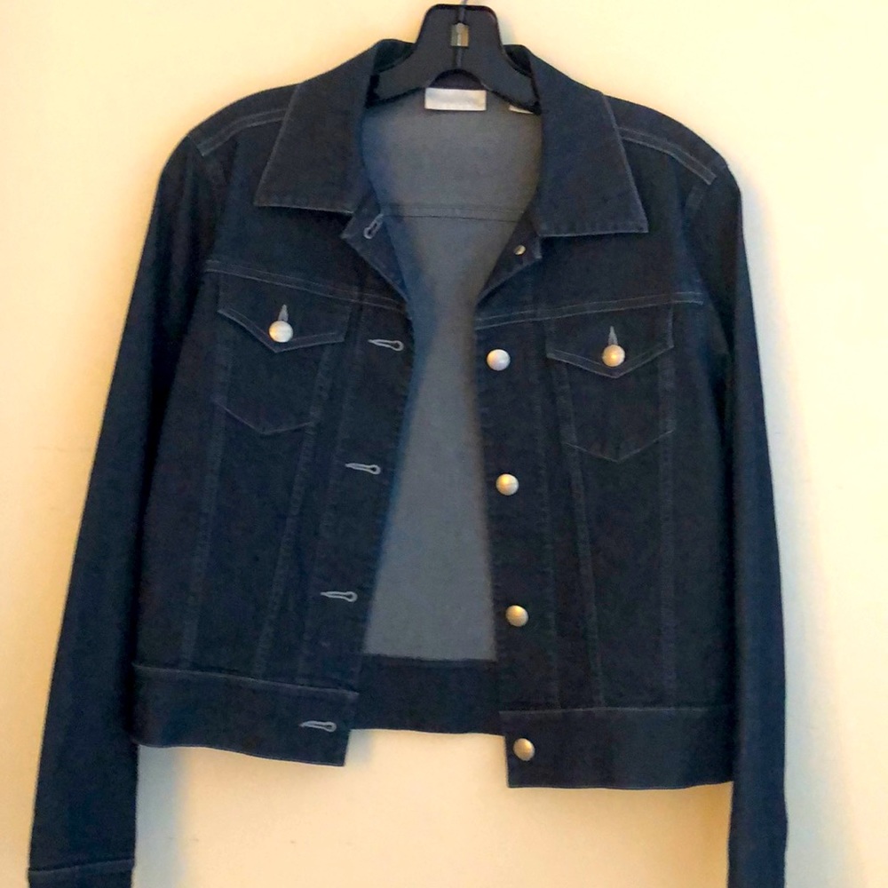 Halogen light weight short denim jacket
